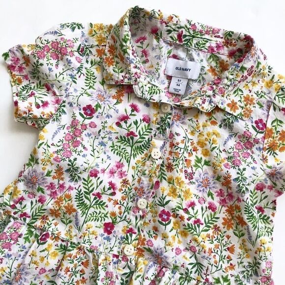 Old Navy floral print peplum button blouse EUC 5T - Picture 2 of 4